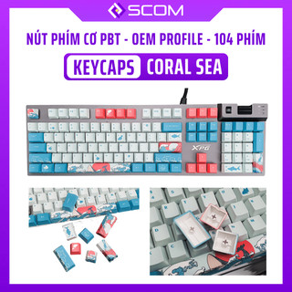 Set keycaps Coral Sea - Set keycaps bàn phím PBT 104 phím OEM profile