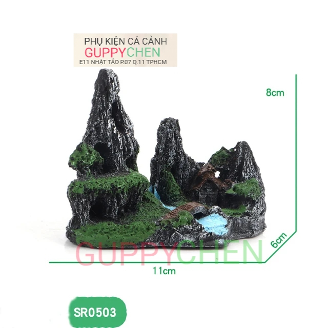 Mô Hình Thác Đá Nhỏ trang trí hồ cá thủy sinh - tiểu cảnh , terarium