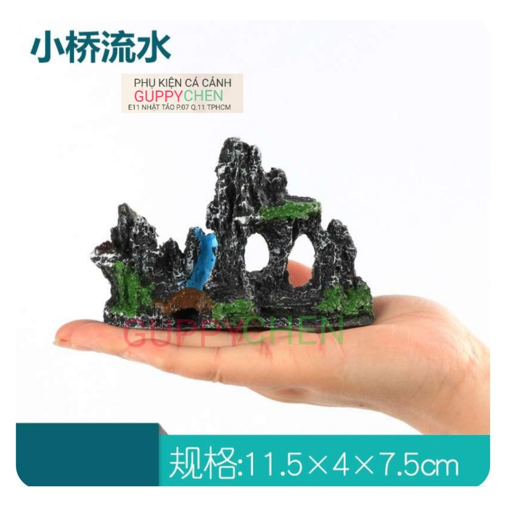 Mô Hình Thác Đá Nhỏ trang trí hồ cá thủy sinh - tiểu cảnh , terarium
