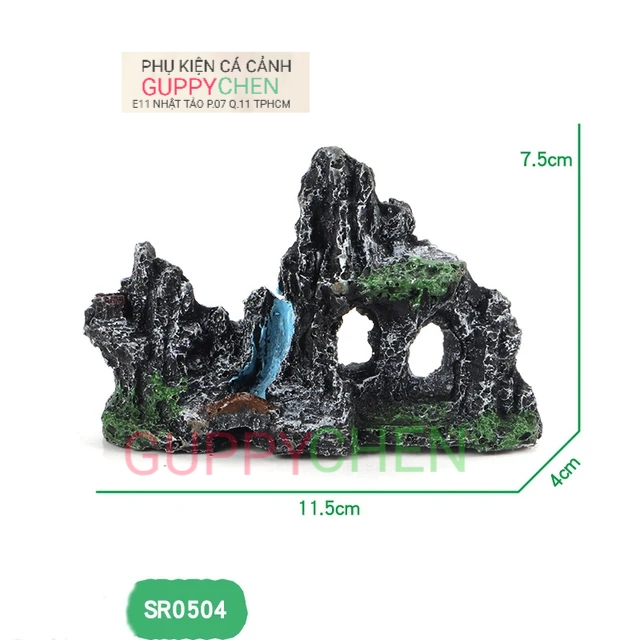 Mô Hình Thác Đá Nhỏ trang trí hồ cá thủy sinh - tiểu cảnh , terarium