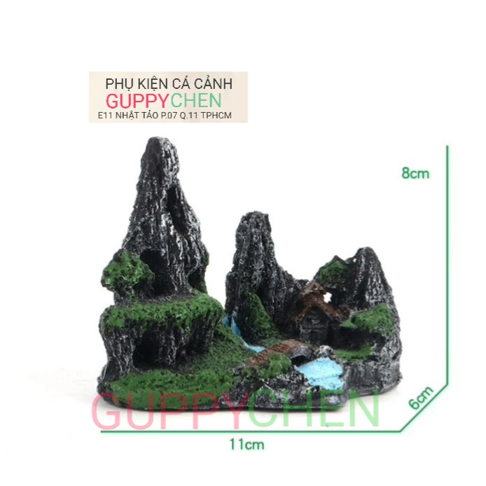 Mô Hình Thác Đá Nhỏ trang trí hồ cá thủy sinh - tiểu cảnh , terarium