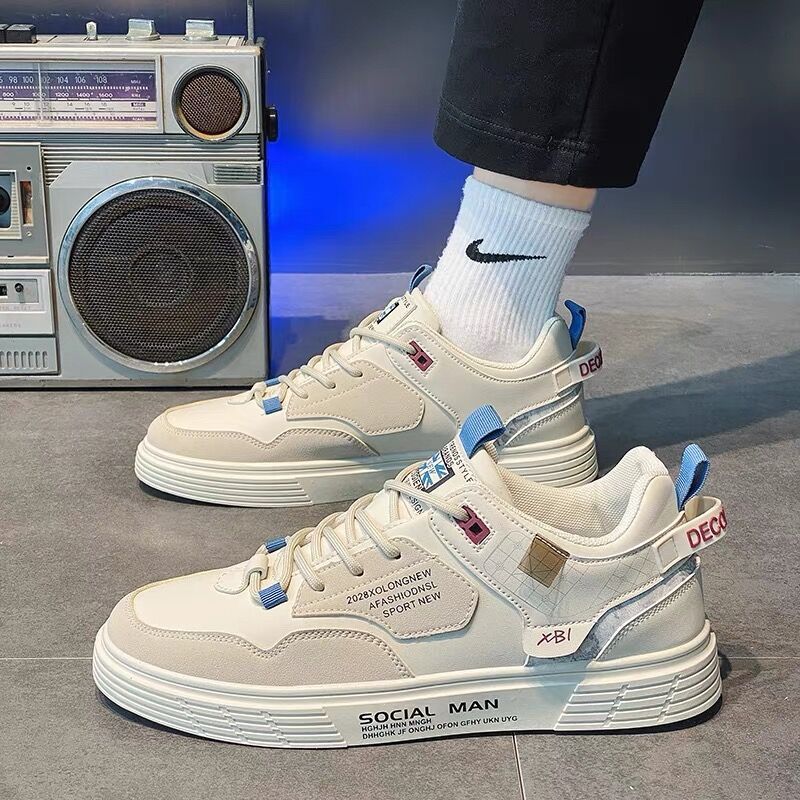 Giày nam mẫu mới, sneaker cổ cao cá tính siêu đẹp mã 2260 màu be LALABEO Fashion