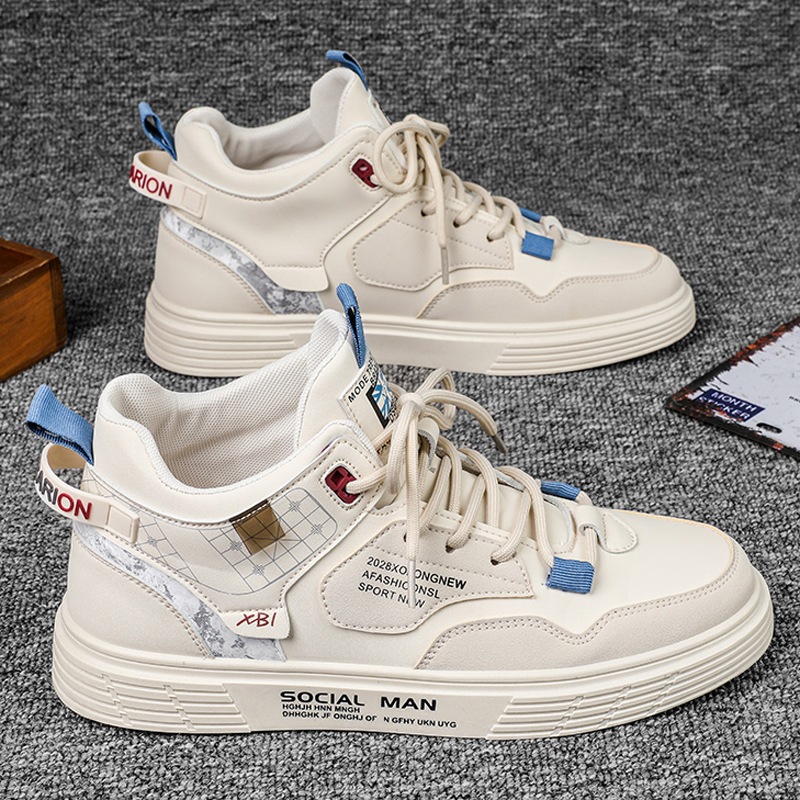 Giày nam mẫu mới, sneaker cổ cao cá tính siêu đẹp mã 2260 màu be LALABEO Fashion