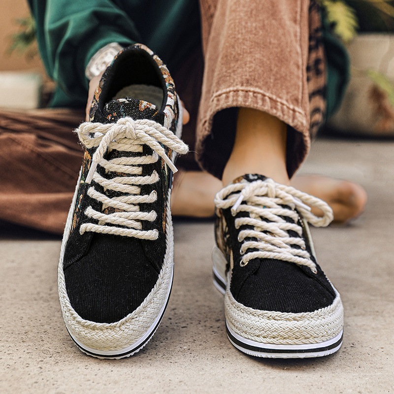 Giày nam vải canvas họa tiết bắt mắt, giày vải mẫu mới mã 383 LALABEO Fashion