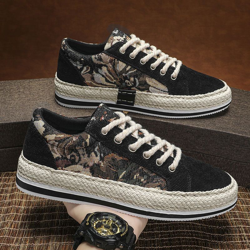 Giày nam vải canvas họa tiết bắt mắt, giày vải mẫu mới mã 383 LALABEO Fashion