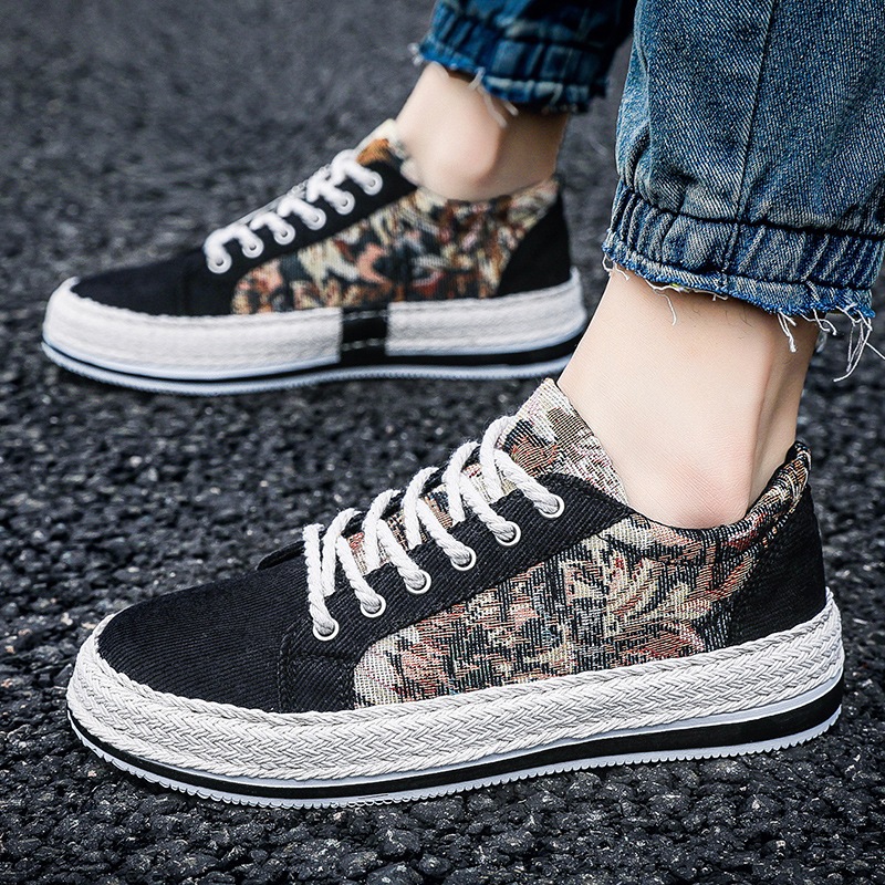 Giày nam vải canvas họa tiết bắt mắt, giày vải mẫu mới mã 383 LALABEO Fashion