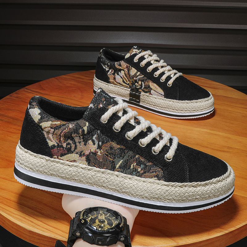 Giày nam vải canvas họa tiết bắt mắt, giày vải mẫu mới mã 383 LALABEO Fashion