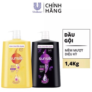 [Tốt Mà Rẻ]Freeship Dầu Gội Sunsilk Chai Lớn 1,4kg Đen Và vàng Cho Tóc Suôn Mượt, Óng Mượt Rạng Ngời, Chai Lớn CHo Salon