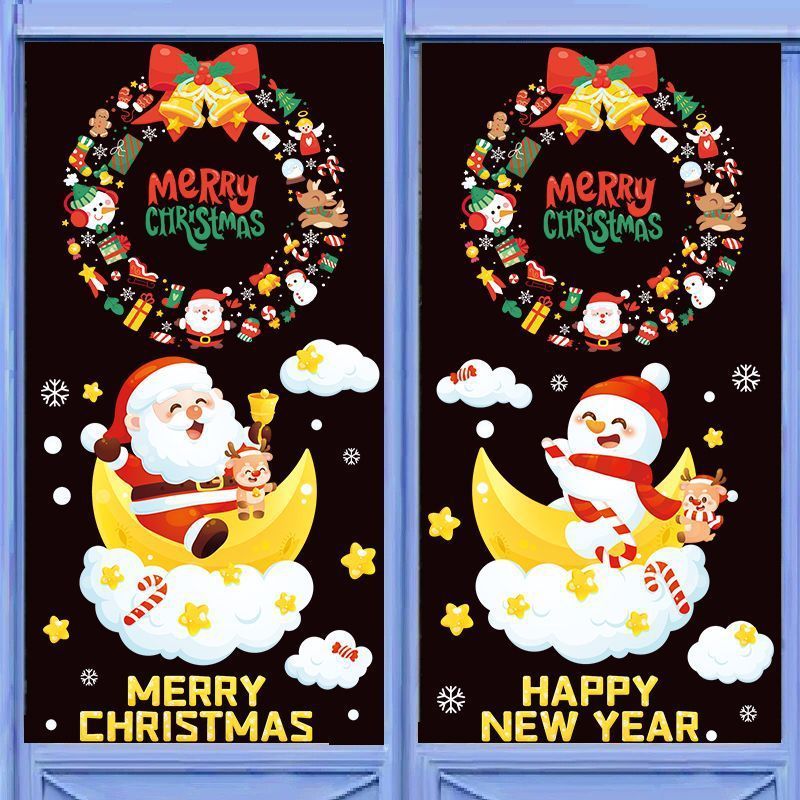 Decal noel dán cửa kính trang trí noel decor giáng sinh