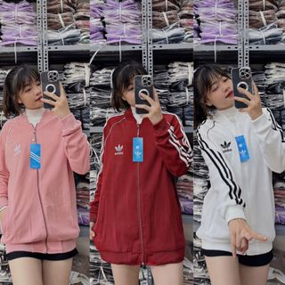Áo khoác thể thao thêu das 3 sọc chạy viền sọc, áo khoác bomber