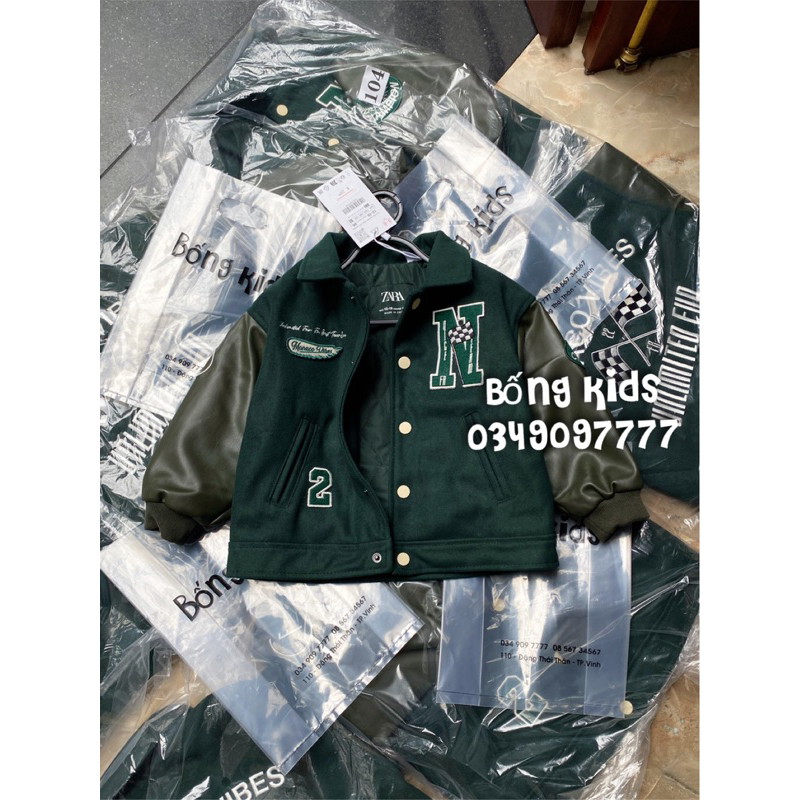 Áo Bomber Bé Trai MONACO VIBES Chữ N Rêu ZR