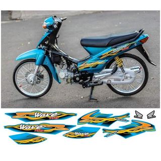 Tem wave nhỏ mẫu vân lửa xanh vàng