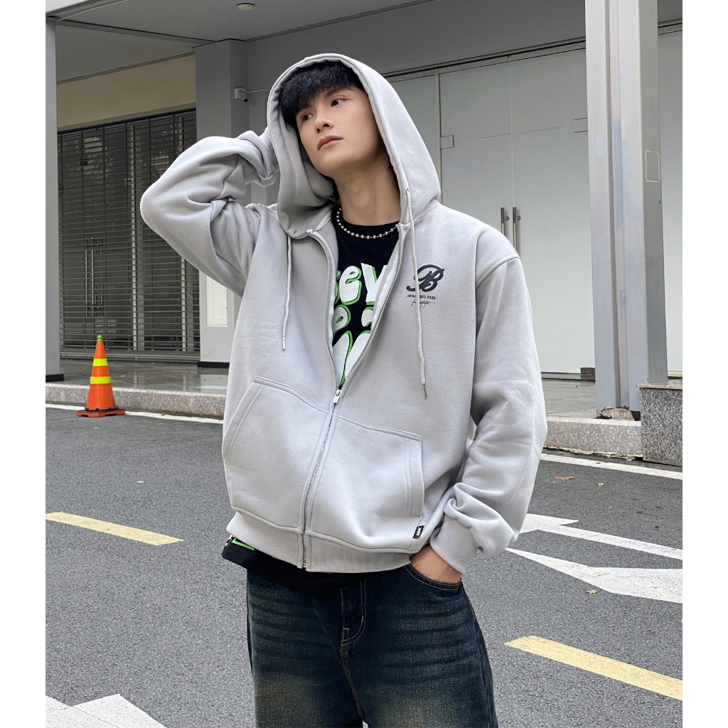 Áo khoác hoodie nam nữ boizclub hoodie zip unisex hình in nổi