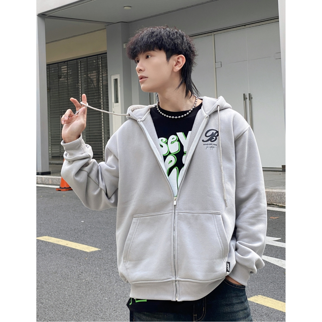 Áo khoác hoodie nam nữ boizclub hoodie zip unisex hình in nổi