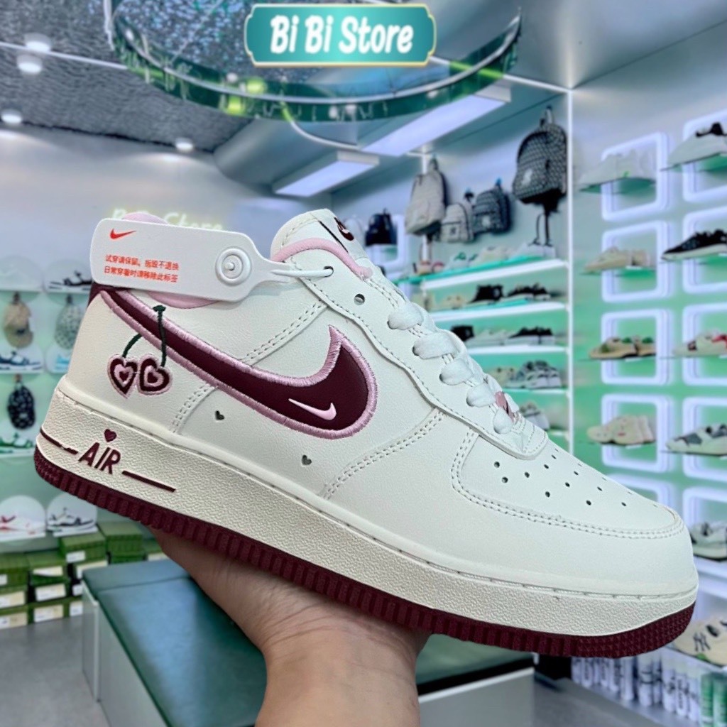 Giày Air Foce1 Low Valentine Day White Pink - AF1 Valentine Trắng Hồng 2023