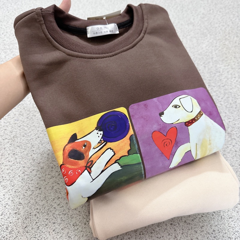 SET BỘ NỈ HÌNH CHÓ QUẦN BE CHO NỮ