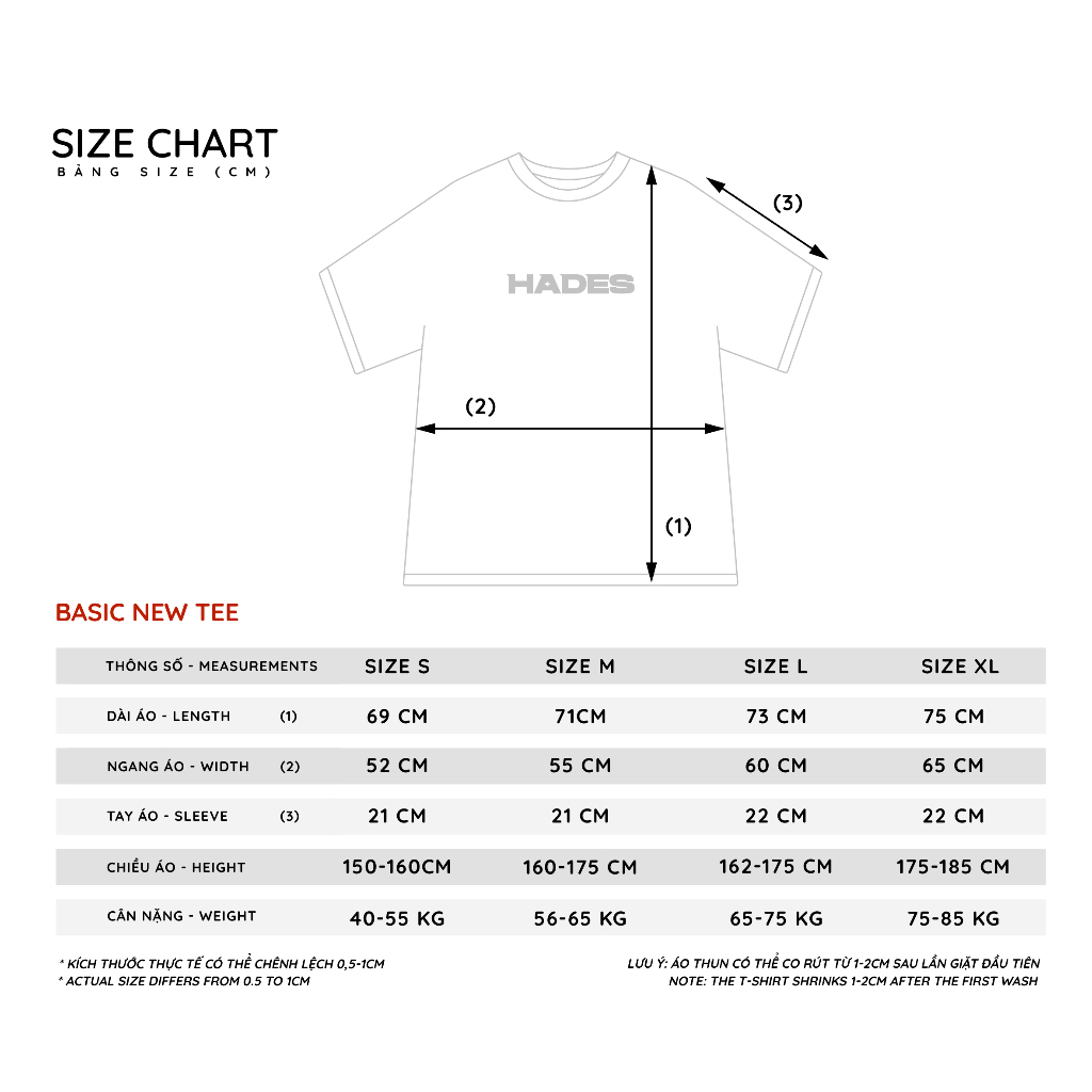 ÁO THUN TAY LỠ UNISEX PARALLEL TEE 100% COTTON - HADES BRAND CHÍNH HÃNG