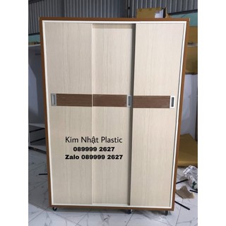 Tủ nhựa đài loan 1m2 3 cánh lùa- nhận theo yêu cầu freeship lắp ráp
