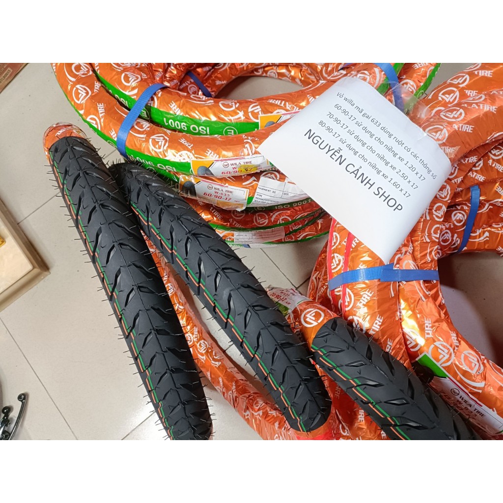 Vỏ xe WILA PILOT 60-70-80-90-17 IN dùng ruột mã gai 633