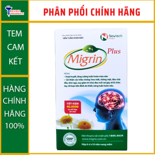 Viên uống Migrin Plus cải thiện các biểu hiện sau tai biến mạch máu não do tắc mạch (60 viên) - NT Gia Hân