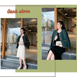 Áo dạ tweed viền thừng - Áo dạ kẻ 2 lớp siêu hot