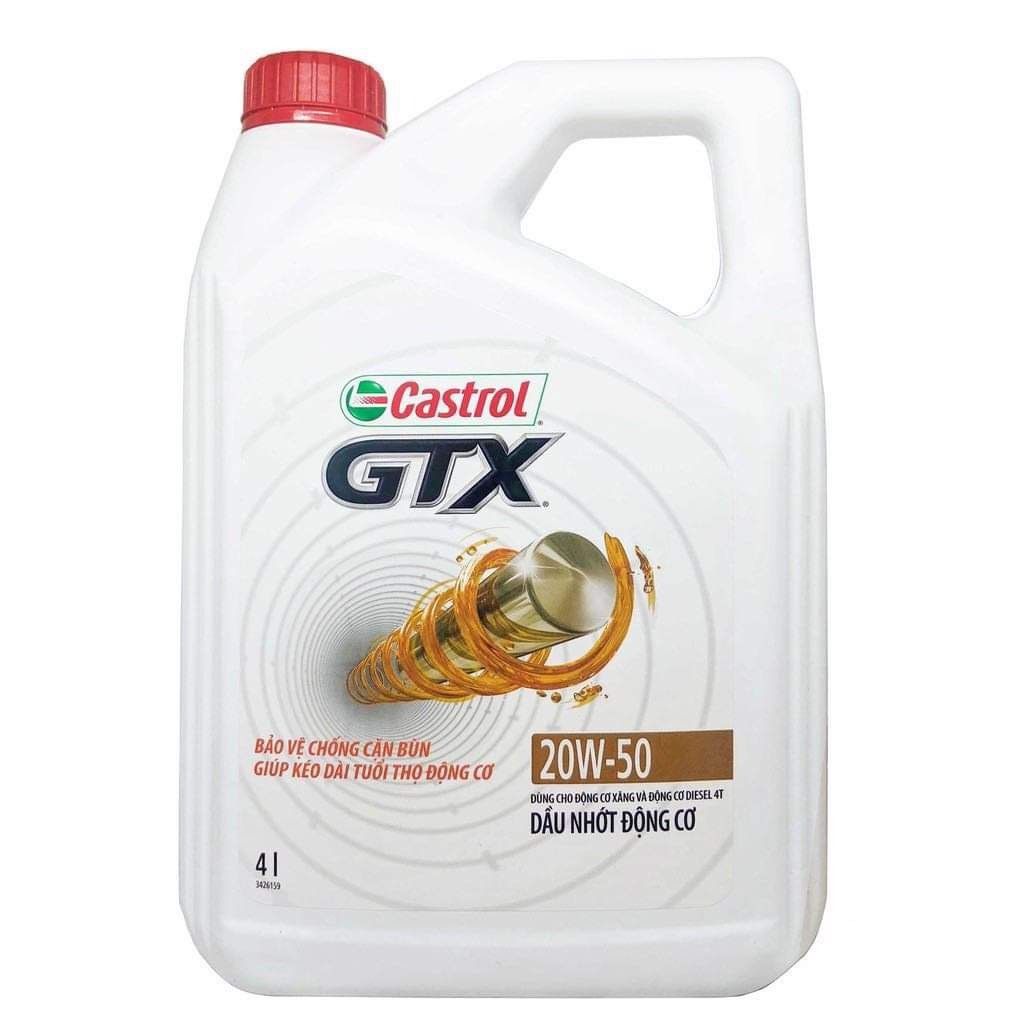 Nhớt ô tô Castrol GTX 20W50, nhớt động cơ phù hợp cho cả máy xăng và máy dầu