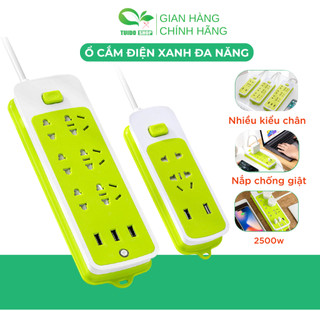 Ổ cắm điện đa năng chống giật tích hợp cổng sạc USB (6 phích cắm, 3 cổng USB) - TUIDO SHOP