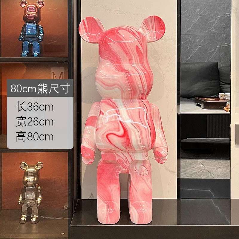 Gấu BearBrick-Mô hình tượng gấu BearBrick trơn loang trắng-Bụng phệ-80CM-decor trang trí nhà cửa,sang chảnh-đẹp,giá rẻ