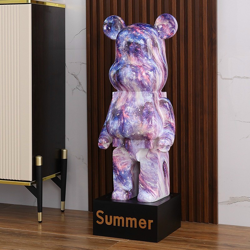 Gấu BearBrick-Mô hình tượng gấu BearBrick trơn loang trắng-Bụng phệ-80CM-decor trang trí nhà cửa,sang chảnh-đẹp,giá rẻ