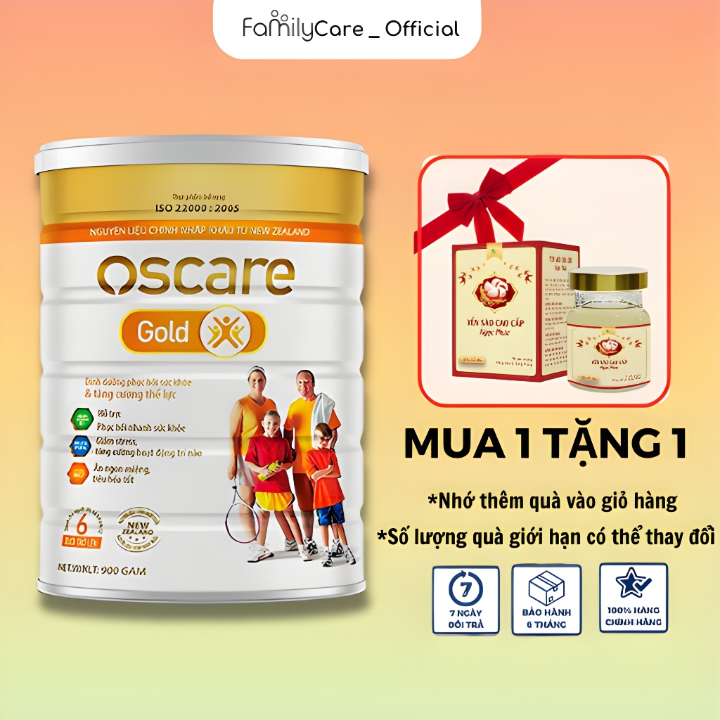 Sữa bột cho người cao tuổi Oscare Gold, ngăn ngừa loãng xương, nâng cao sức khỏe người già