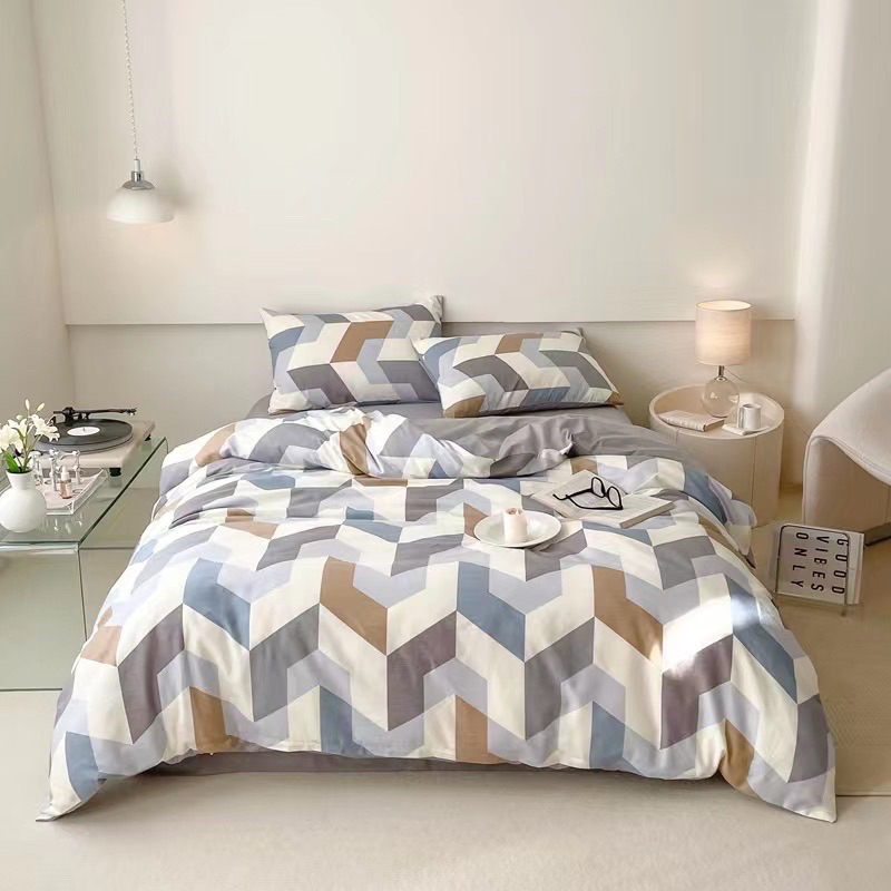 Bộ chăn ga Cotton Living Nhập Khẩu 100% cao cấp - Họa nhiều màu