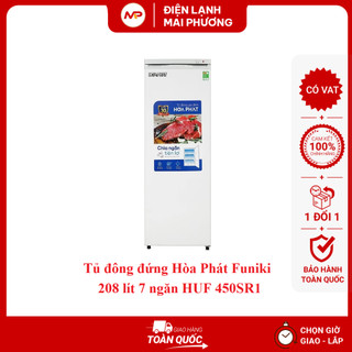 Tủ đông đứng Hòa Phát Funiki 208 lít 7 ngăn HUF 450SR1/HPF UAH6208 - Hàng chính hãng (Bảo hành 30 tháng)