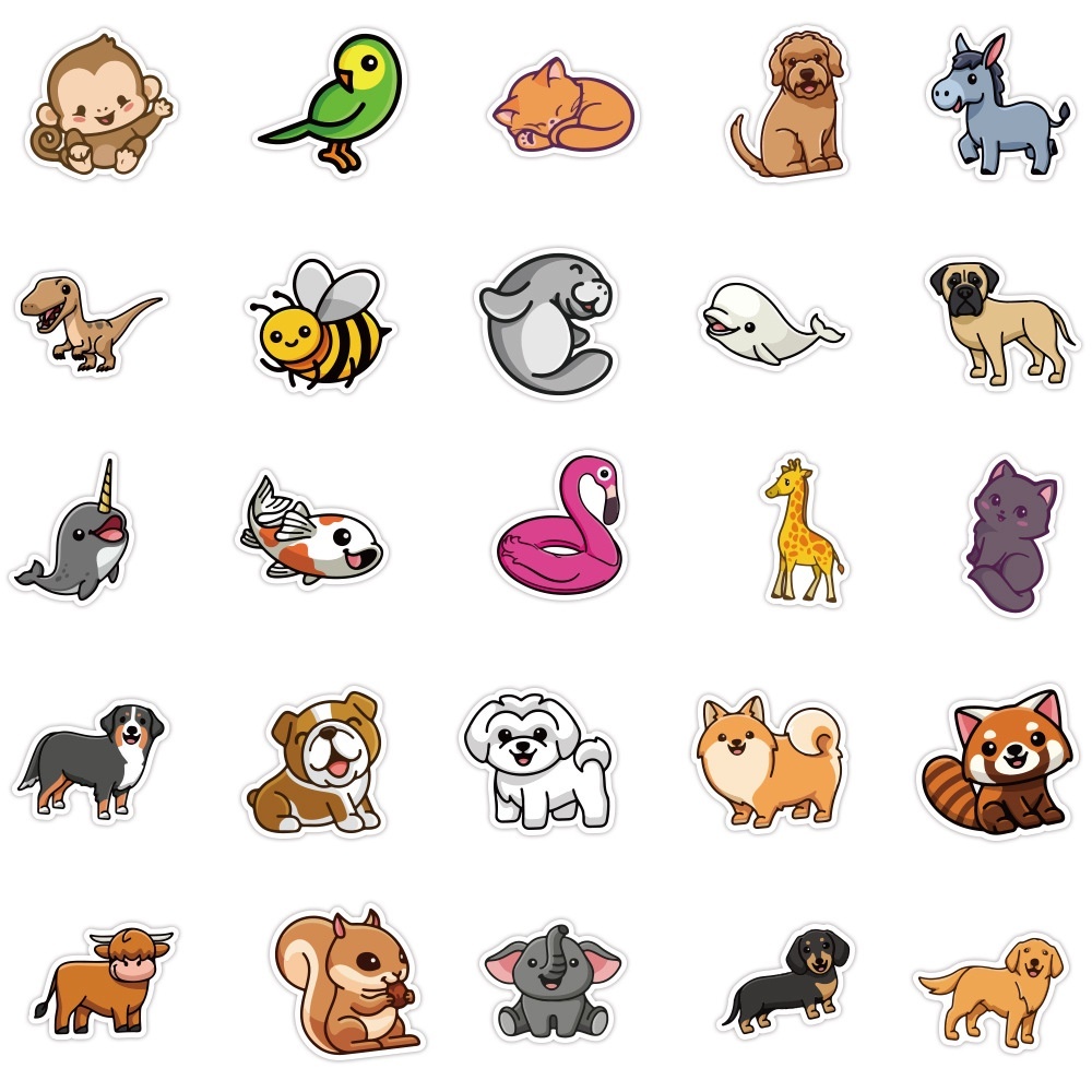 Sticker động vật TM stationery cute giá rẻ  hình dán dễ thương nhãn dán màu đậm đẹp-hàng loại 1