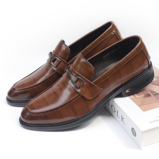 Giày lười Loafer nam da bò cao cấp, giày tây công sở da bò in vân ngang - NeO5036