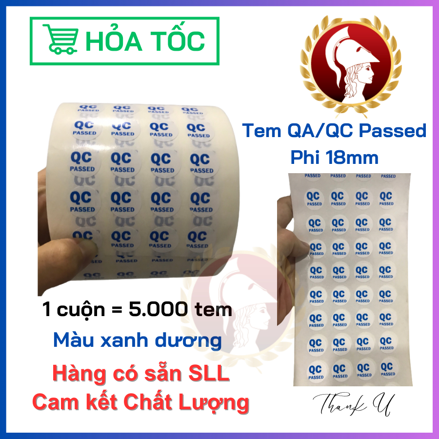 Decal tròn đường kính 18mm QA, QC Pass nhiều màu