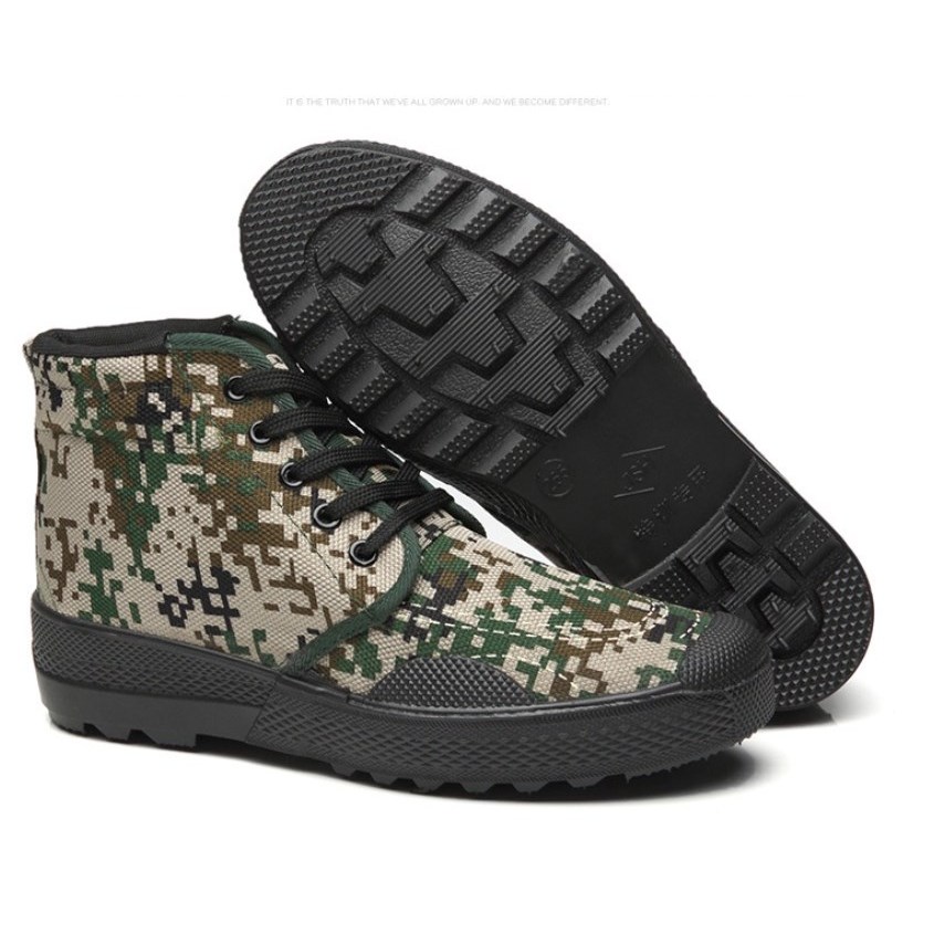 Giày Lính Đế Cao Su Siêu Mềm Cổ Cao Đi Phượt - Leo Núi,đi rừng,Giày lao động cổ cao