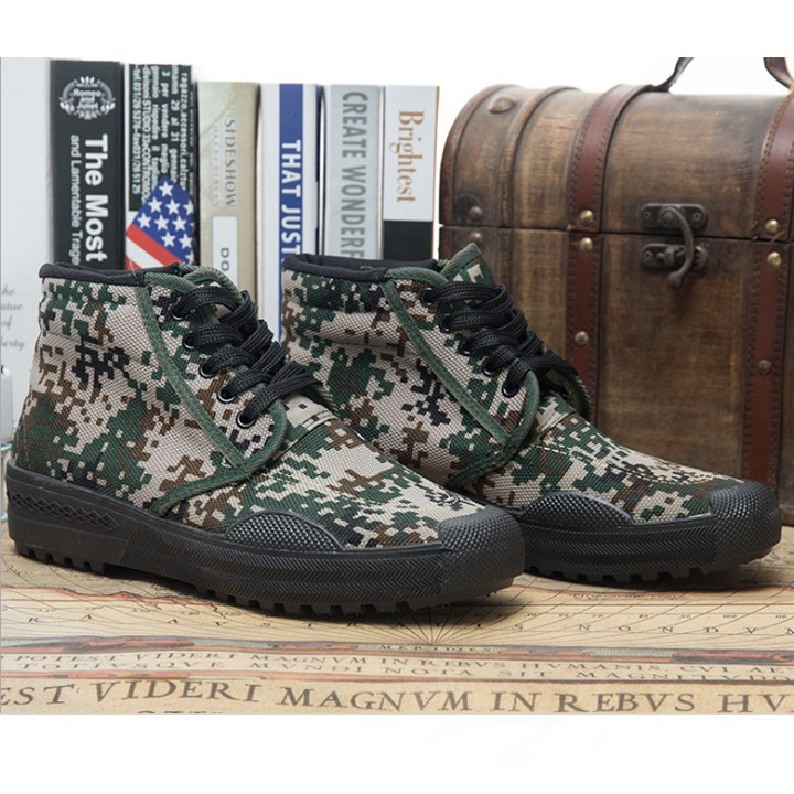 Giày Lính Đế Cao Su Siêu Mềm Cổ Cao Đi Phượt - Leo Núi,đi rừng,Giày lao động cổ cao