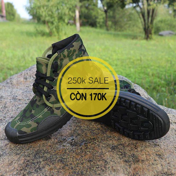 Giày Lính Đế Cao Su Siêu Mềm Cổ Cao Đi Phượt - Leo Núi,đi rừng,Giày lao động cổ cao