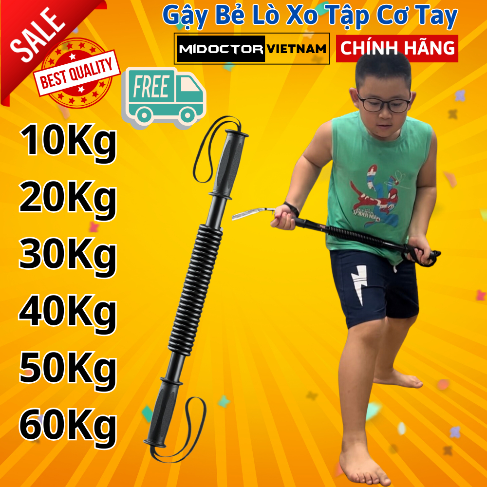 Gậy bẻ tập cơ tay lò xo 10kg 20kg Cho Bé Trẻ Em 30kg 40kg 50kg 60kg kháng lực tập gym - Hãng miDoctor