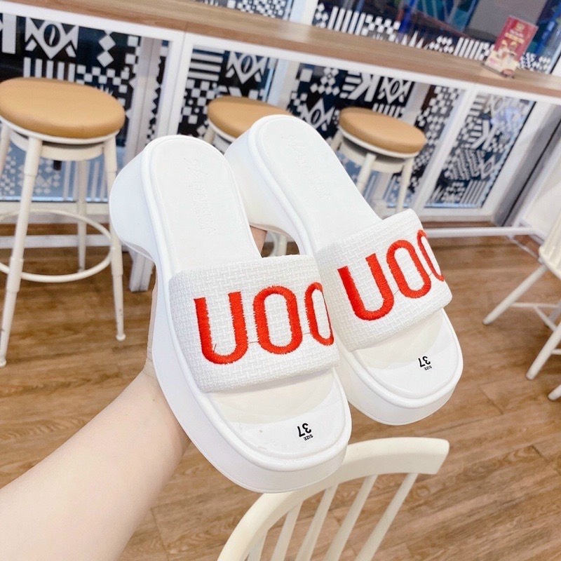 Dép thời trang nữ quai ngang COLECTION phiên bản mới, dép đế bánh mì chất vải dạ mềm cao 5cm