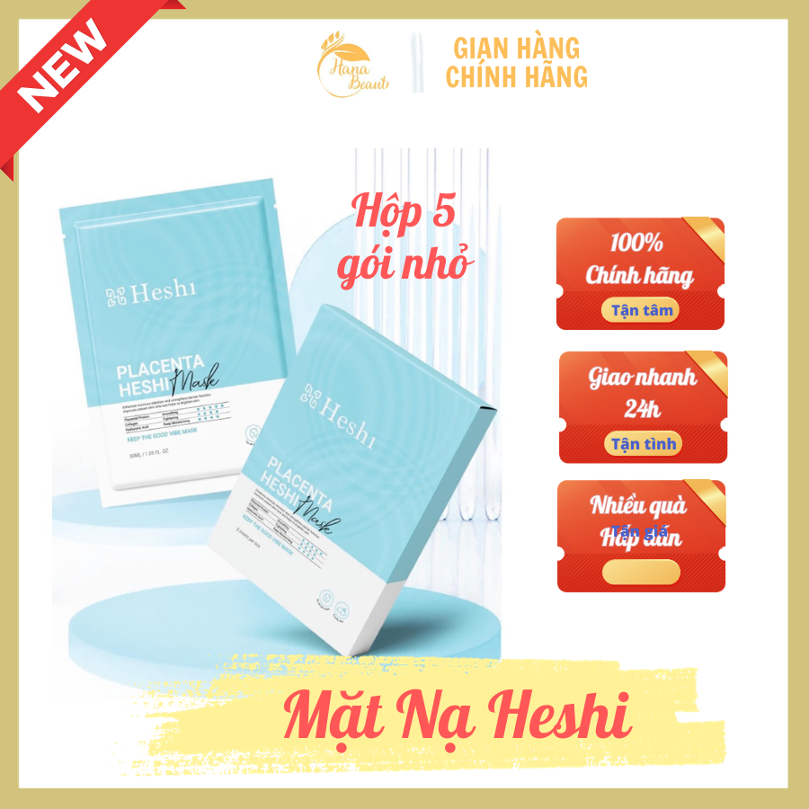 Mặt nạ Heshi,Mask Heshi Phục Hồi Da Dưỡng Trắng Cấp Ẩm hộp 5 gói nhỏ