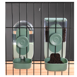 Bình Ăn + Bình Uống Nước Treo Chuồng - Khay Đựng Thức Ăn Và Nước Uống Gắn Lồng Tự Động Cho Chó Mèo