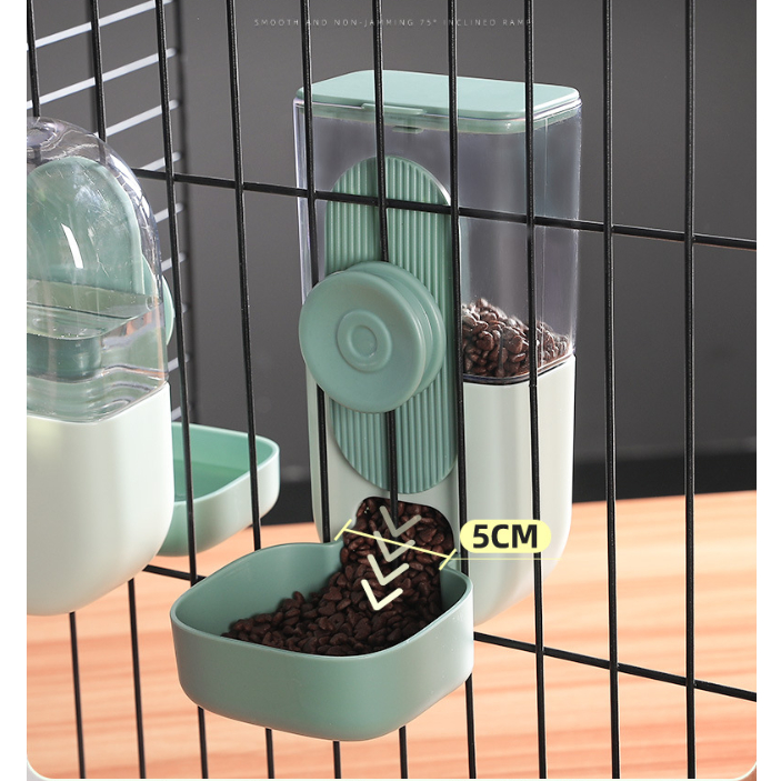 Bình Ăn + Bình Uống Nước Treo Chuồng - Khay Đựng Thức Ăn Và Nước Uống Gắn Lồng Tự Động Cho Chó Mèo