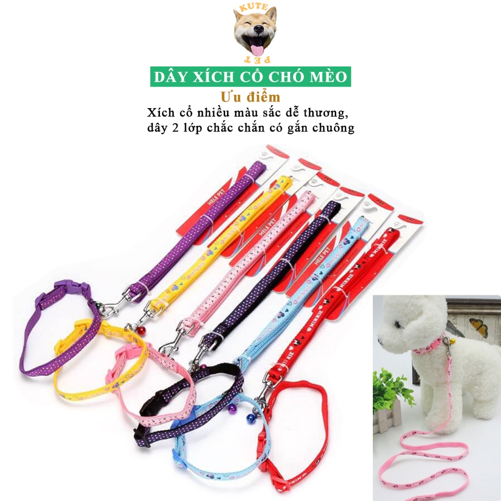 Dây xích cổ cho chó mèo 2 lớp