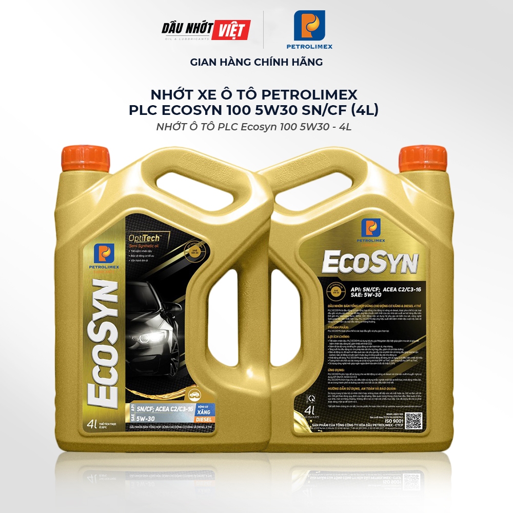 Nhớt xe ô tô PETROLIMEX PLC ECOSYN 100 5W30 SN/CF