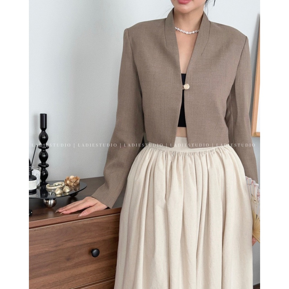 Áo Blazer Jennie Croptop 1 nút BLA06, Ladie Studio