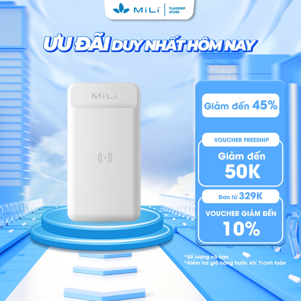 Sạc dự phòng MiLi tích hợp sạc không dây power Magic IV 10,000mAh/3.7V - HB-G12WE