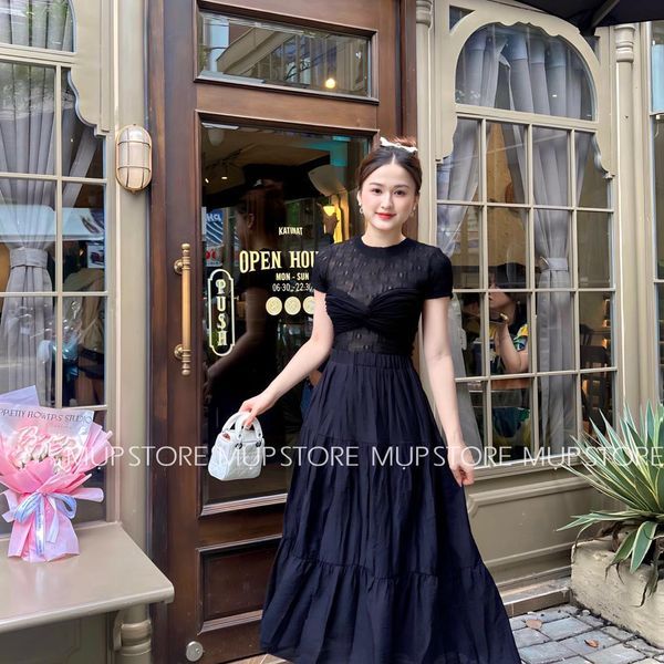 Áo xoắn nơ ren dáng ôm thiết kế Mụp Store