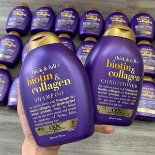Dầu Gội/Xả Thick And Full Biotin Collagen Organix 385ml Của Mỹ
