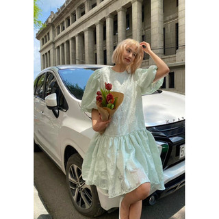BACIAMI - Đầm Babydoll tơ dệt hoa